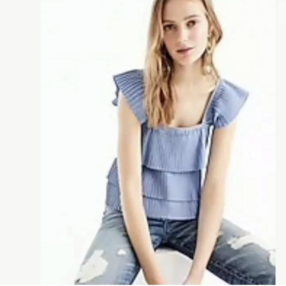 NWT J. Crew Pleated Tank Top Sz L